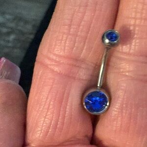 Belly Navel Ring- Stainless Steel Navel belly Button Ring With Safire like stone